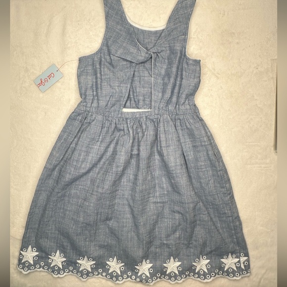 Girl’s Blue Denim Dress with Stars  Kids Sizes USA 4th of July - Picture 10 of 10